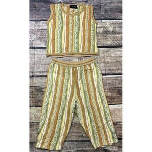 VTG Coogi Sweater Set Womens Small Vest Pants 3D Knit Acrylic Bundle 90s
